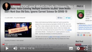 New CDC and WHO Study Proves "No Evidence" Face Masks Prevent Virus